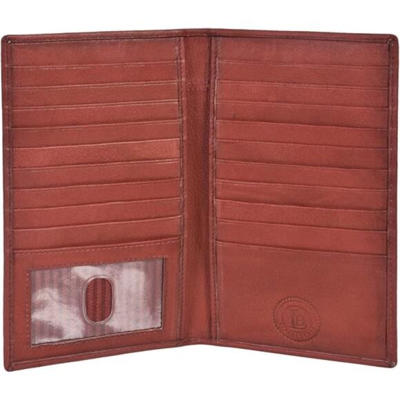 👜 RFID Leather Bifold Wallet – Slim Card Holder with 19 Slots & ID Window ✨ - Picture 1 of 3